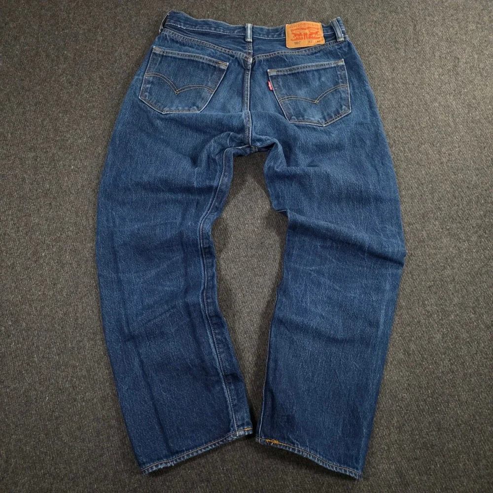 Levi's‎ 501 Mens Dark Wash Blue Button Fly Denim Jeans W30 L27